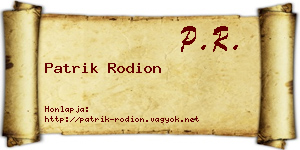 Patrik Rodion névjegykártya